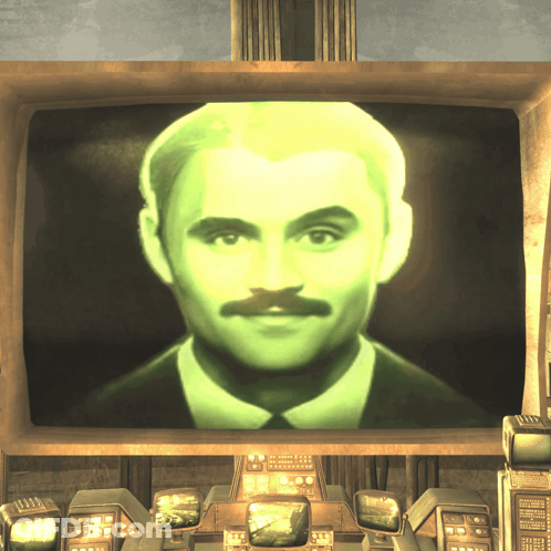 A Picture Of A Man With A Mustache Is On A Computer Screen GIF