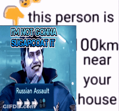 A Picture Of A Man With A Sign That Says Russian Assault On It GIF