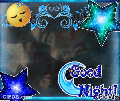 A Picture Of A Man With A Smiley Face And The Words Good Night GIF