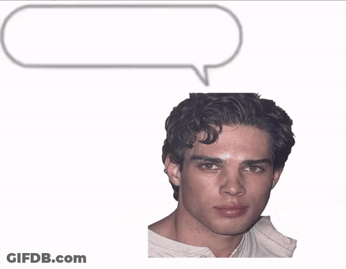 A Picture Of A Man With A Speech Bubble That Says Whu Yew Yo Day GIF