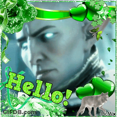 A Picture Of A Man With Blue Eyes And The Words Hello GIF