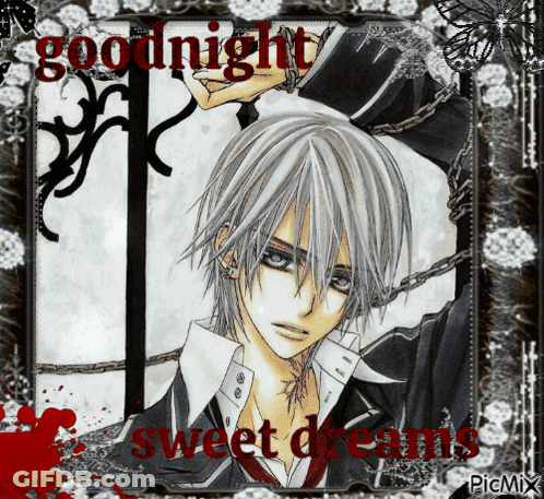 A Picture Of A Man With Chains And The Words Goodnight Sweet Dreams On It GIF