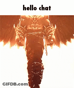 A Picture Of A Man With Chains Around His Legs And The Words Hello Chat GIF