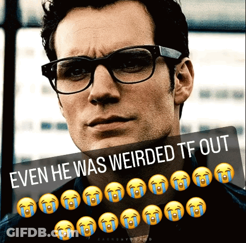 A Picture Of A Man With Glasses And A Caption That Says Even He Was Weirded Tf Out GIF