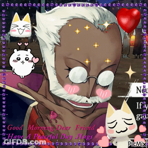 Man With Glasses And Mustache Saying Good Morning GIF