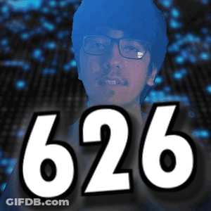 A Picture Of A Man With Glasses And The Number 626 In Front Of Him GIF
