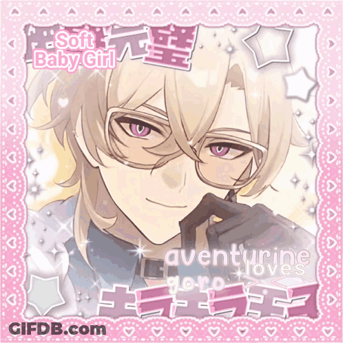 A Picture Of A Man With Glasses And The Words Soft Baby Girl GIF
