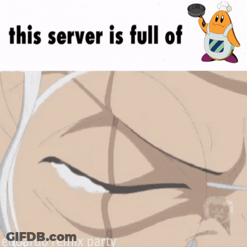 A Picture Of A Man With Glasses And The Words This Server Is Full Of Eduardo Remix Party On The Bottom GIF