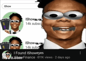 A Picture Of A Man With Googly Eyes And The Words I Found Ishoeyes On The Bottom GIF