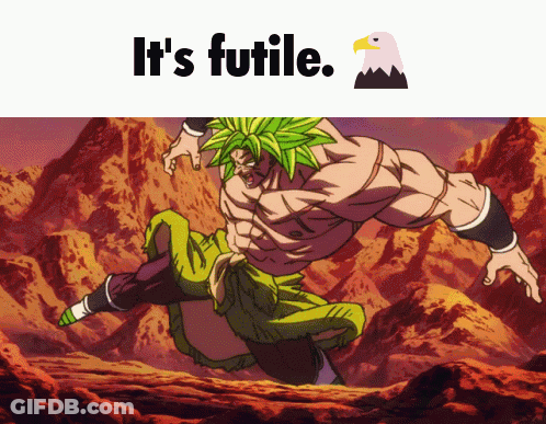 A Picture Of A Man With Green Hair And The Words " It 'S Futile " GIF