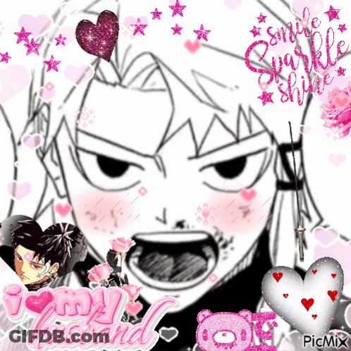 A Picture Of A Man With Hearts And The Words " I Love My Husband " On It GIF