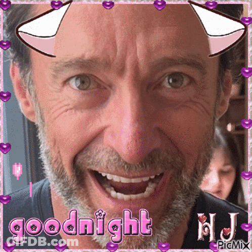 A Picture Of A Man With His Mouth Open And The Words Goodnight Hj On The Bottom GIF
