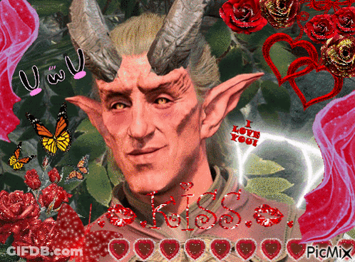 Man With Horns Saying I Love You GIF