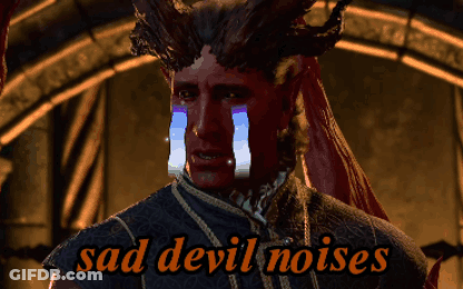 Man With Horns Sad Devil Noises GIF