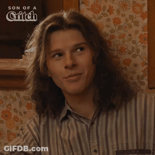 Man With Long Hair Thanks Dad GIF