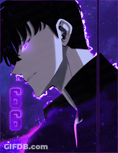 A Picture Of A Man With Purple Eyes And The Word Ccc On The Bottom Right GIF