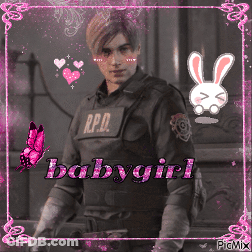 A Picture Of A Man With R.p.d. Written On His Jacket GIF