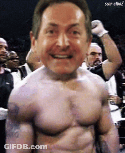 A Picture Of A Man With Scar-Alboz On The Bottom GIF