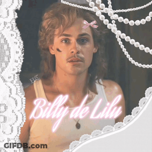 A Picture Of A Man With The Name Billy De Lilu On It GIF