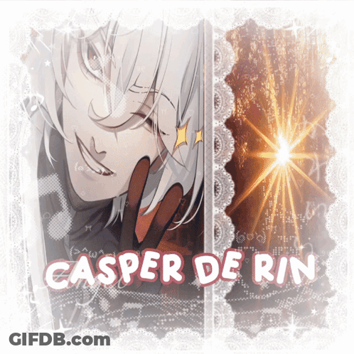 A Picture Of A Man With The Name Casper De Rin Written On It GIF