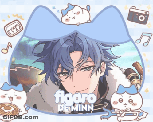 A Picture Of A Man With The Name Figaro De Minn GIF