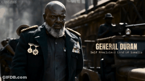 A Picture Of A Man With The Name General Duran On The Bottom GIF