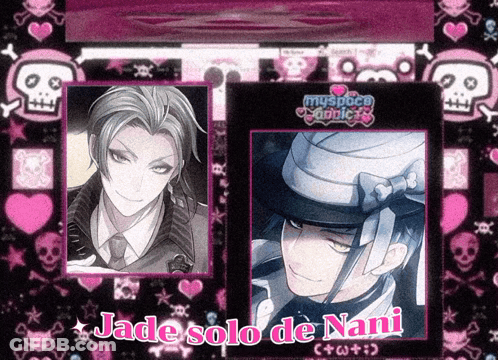 A Picture Of A Man With The Name Jade Solo De Nami On It GIF