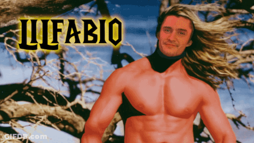 A Picture Of A Man With The Name Lifabio On The Bottom GIF