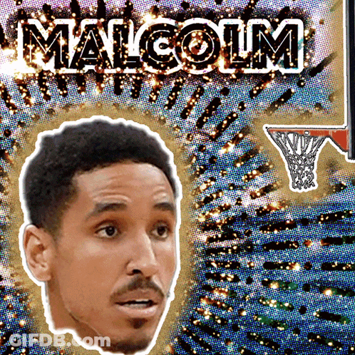 A Picture Of A Man With The Name Malcolm Written On It GIF