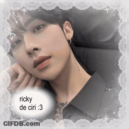 A Picture Of A Man With The Name Ricky De Ciri Written Below It GIF