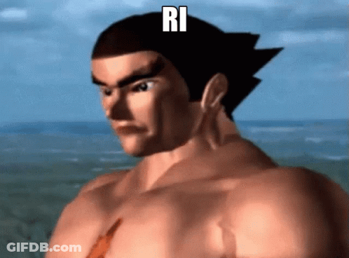 A Picture Of A Man With The Word Ri On His Head GIF