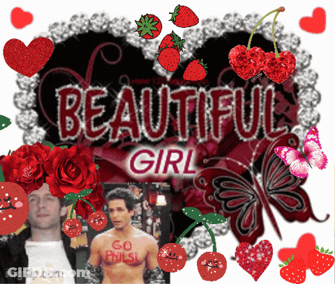 A Picture Of A Man With The Words Beautiful Girl On It GIF