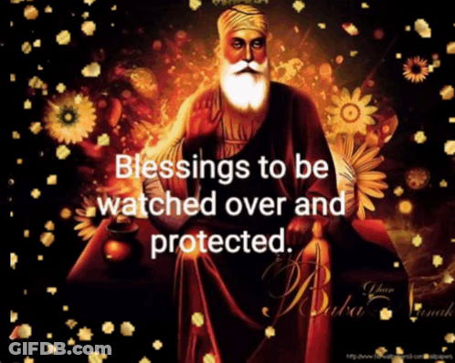 A Picture Of A Man With The Words Blessings To Be Watched Over And Protected At The Bottom GIF