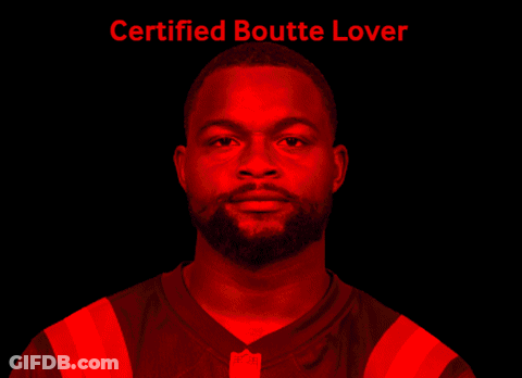 A Picture Of A Man With The Words Certified Boutte Lover On The Bottom GIF