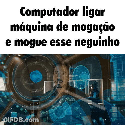A Picture Of A Man With The Words " Computador Ligar Maquina De Mogacao E Mogue Esse Neguinho " GIF