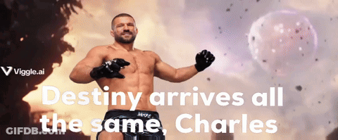 A Picture Of A Man With The Words Destiny Arrives All The Same Charles On The Bottom GIF