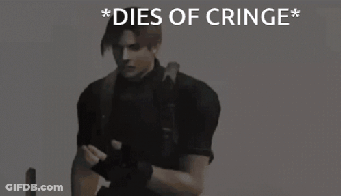 A Picture Of A Man With The Words * Dies Of Cringe * GIF