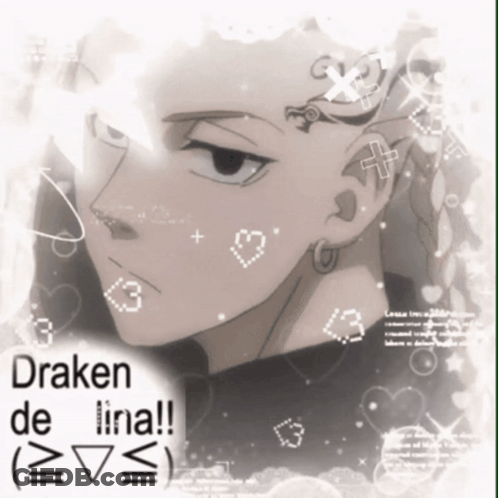 A Picture Of A Man With The Words Draken De Lina Written On It GIF