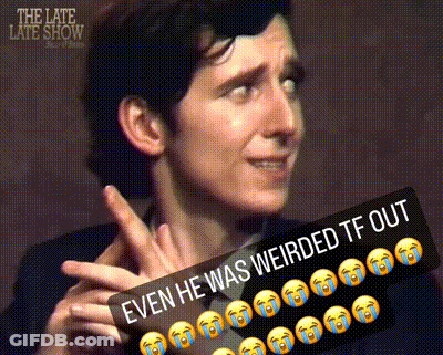 A Picture Of A Man With The Words " Even He Was Weirded Tf Out " GIF