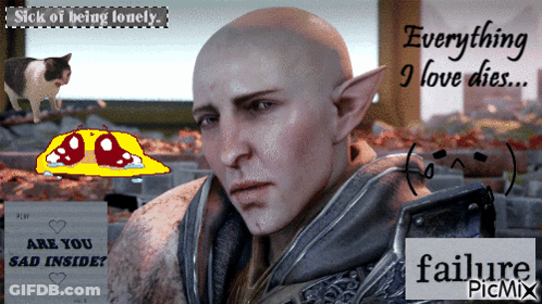 A Picture Of A Man With The Words " Everything I Love Dies " Written On It GIF