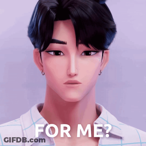 A Picture Of A Man With The Words " For Me " Below Him GIF