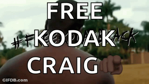 A Picture Of A Man With The Words Free Kodak Craig GIF