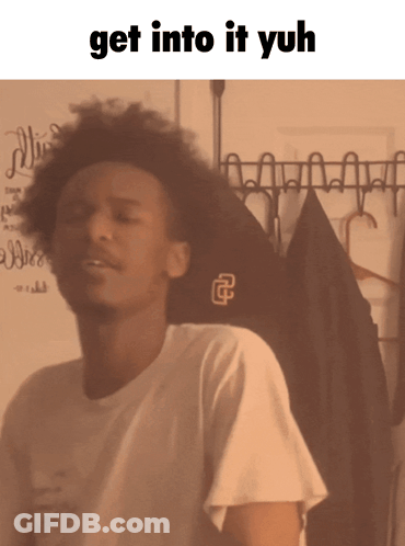 A Picture Of A Man With The Words Get Into It Yuh On The Bottom GIF