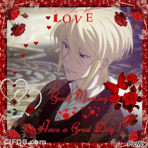 A Picture Of A Man With The Words Good Morning Have A Great Day On It GIF
