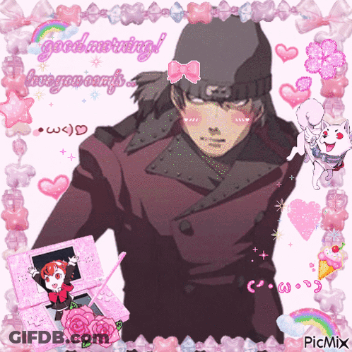 A Picture Of A Man With The Words Good Morning Love You A Lot On The Bottom GIF