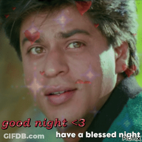 A Picture Of A Man With The Words " Good Night < 3 Have A Blessed Night " GIF