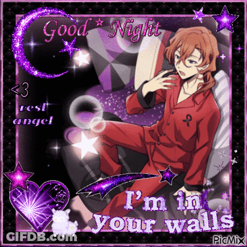 Man With Good Night I 'M In Your Walls Text GIF