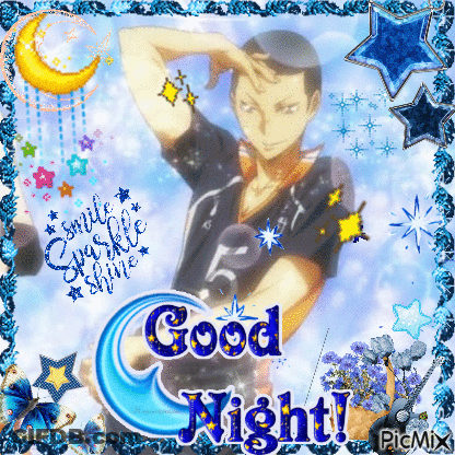 Man With Good Night Text GIF