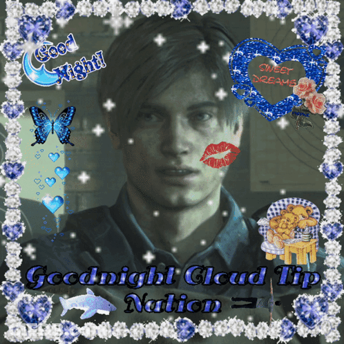 A Picture Of A Man With The Words Goodnight Cloud Tip Nation Written On It GIF