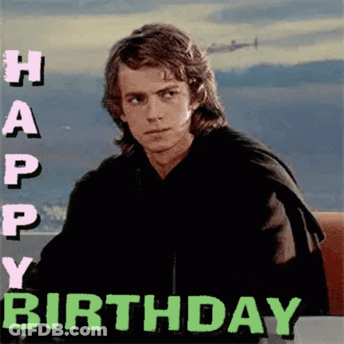 Man With Happy Birthday Text GIF